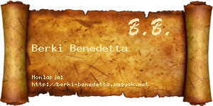 Berki Benedetta névjegykártya